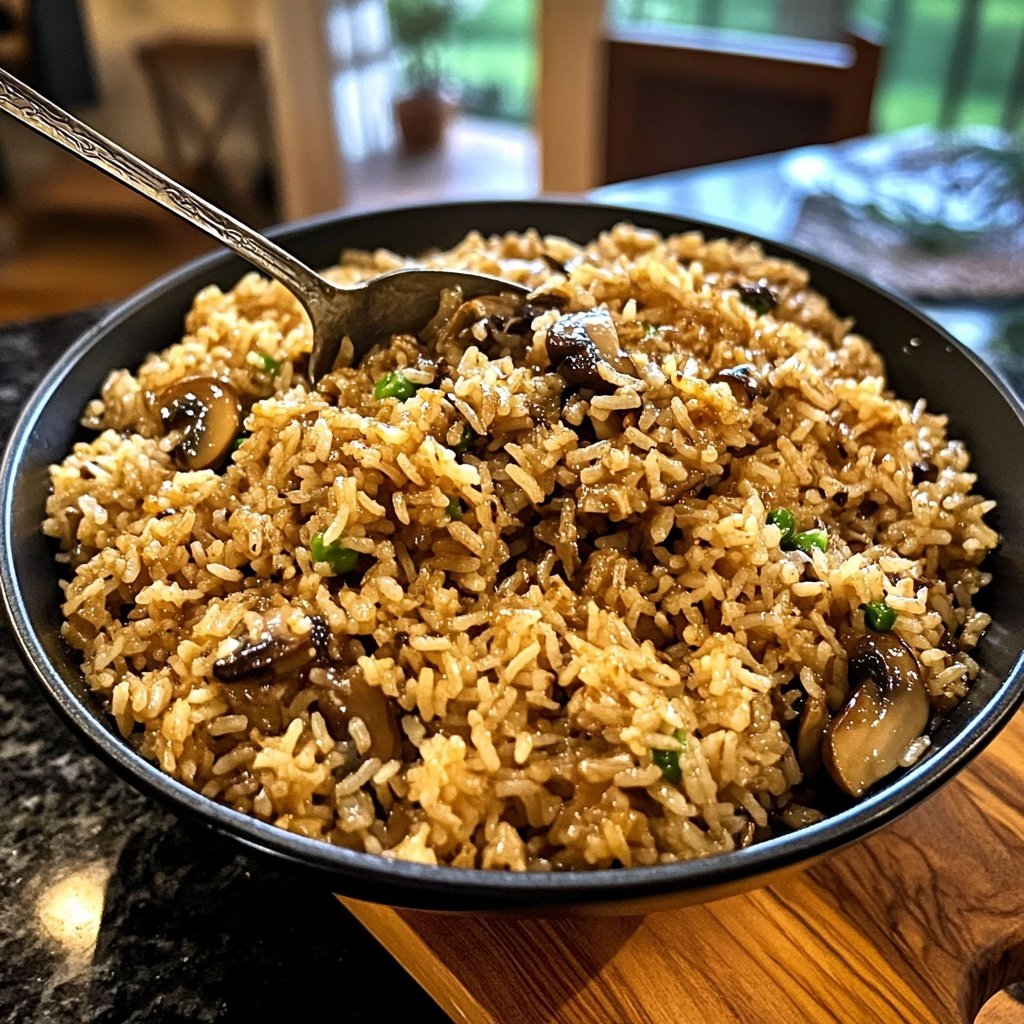 One Pot Soy Sauce Mushroom Rice