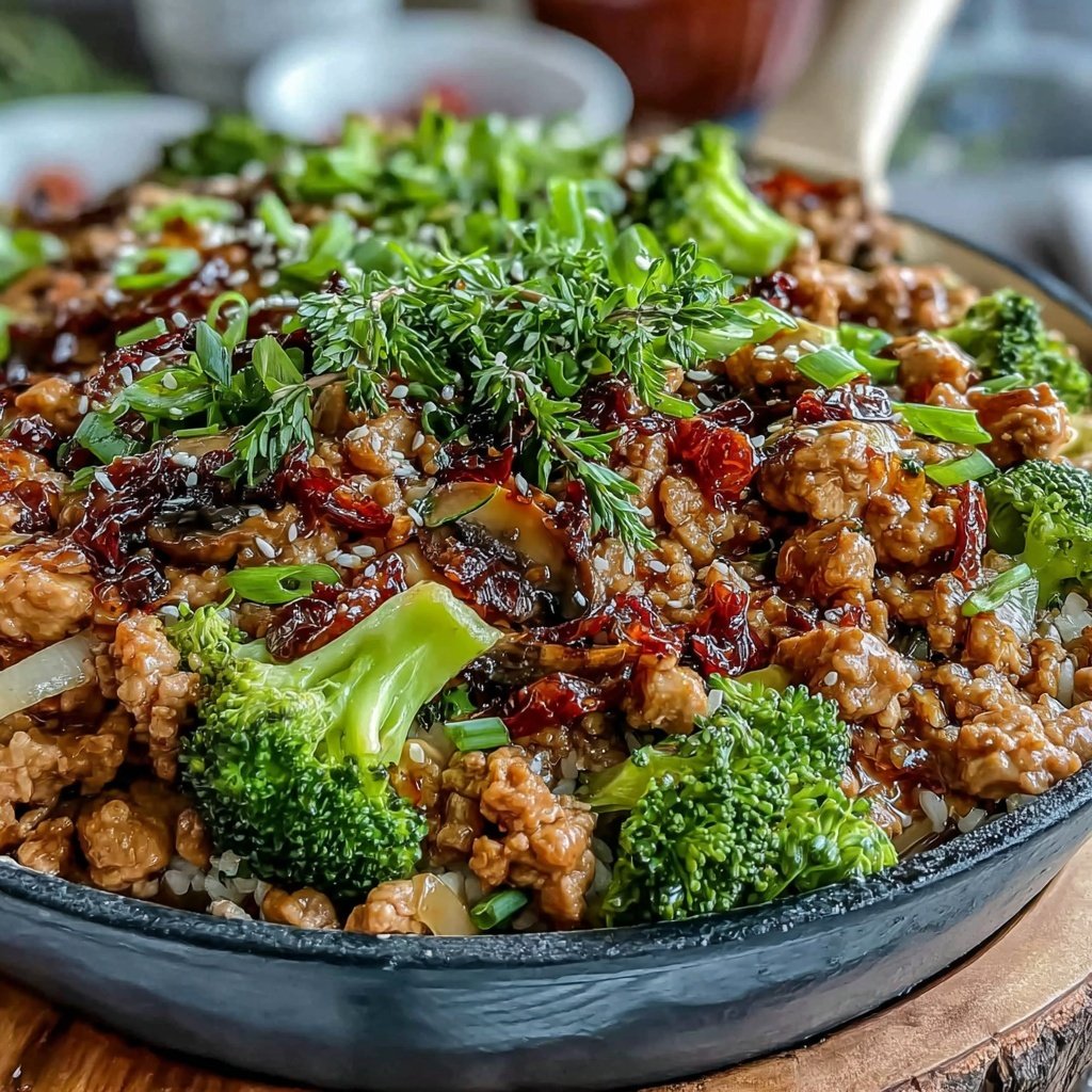 Ground Chicken And Mushroom Stir Fry