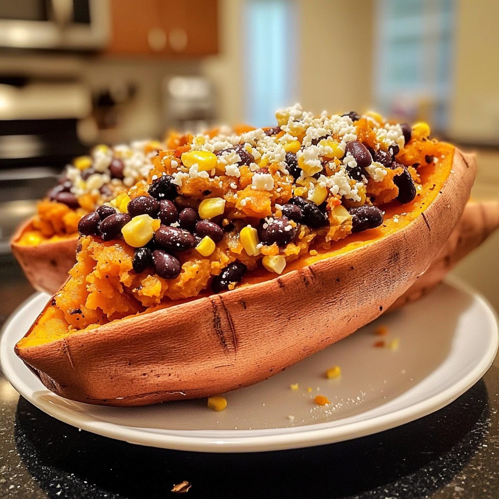 Healthy Baked Sweet Potato Boats