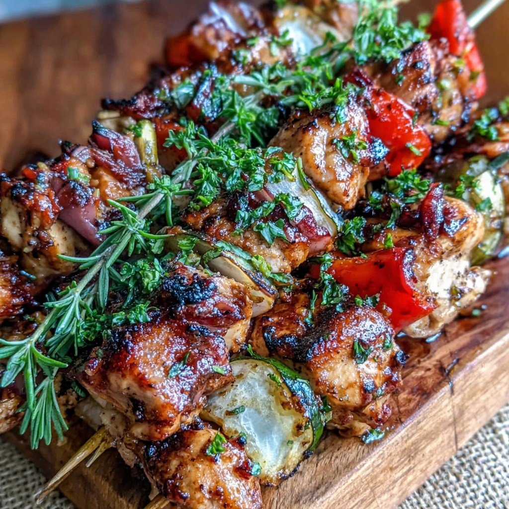 Healthy Grilled Chicken And Veggie Skewers