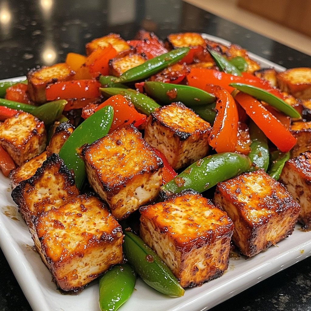 Healthy Roasted Tofu with Vegetables