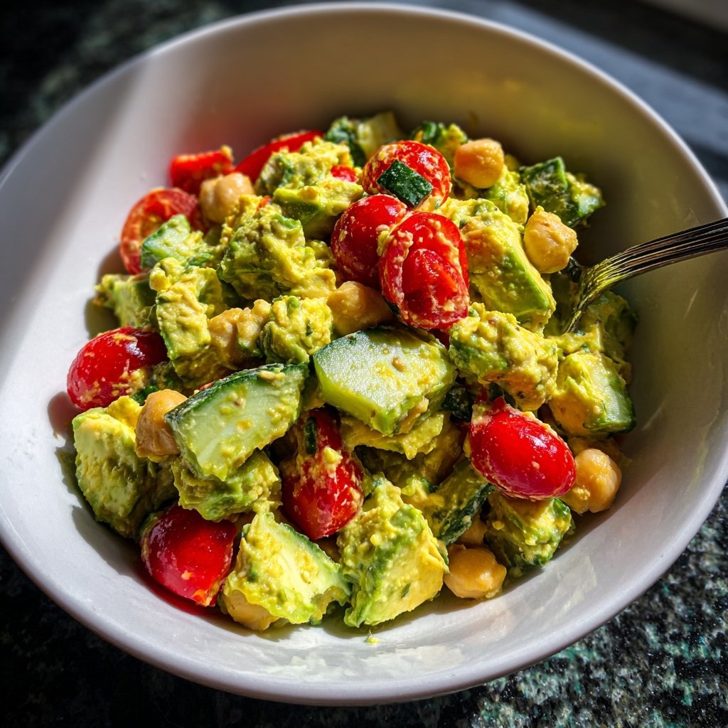 Healthy & Light Avocado Chickpea Salad