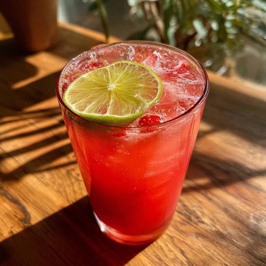 Strawberry Lime Agua Fresca